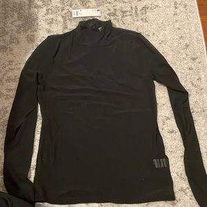 Black Mesh Mock Neck Long Sleeve